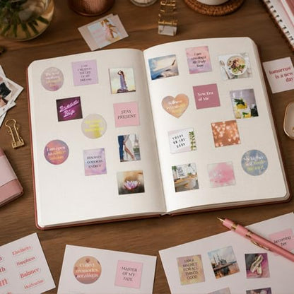 100Pcs Vision Board Supplies Stickers Pink Positive Quote Stickers - color: 100pcs Pink Vision Board 239