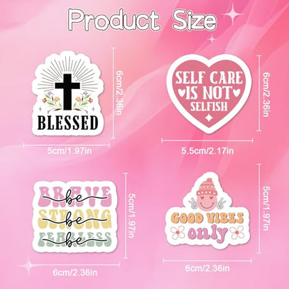 Boho Motivational Stickers for Adults - 100 Pcs Bible Verse Water Bottle Stickers, Religious Inspirational Waterproof Scrapbook Decals, Vinyl Sticker for Laptop Phone Journaling Skateboard - style: Bohemian