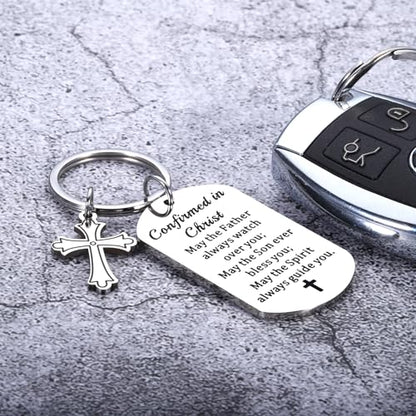 Confirmation Gifts for Teenage Girls Boys Confirmation Sponsor Gift for Women Men Catholic Teen Boys Girls Faith Fathers Day Religious Bible Verse Keychain Baptism 1st Communion Easter Basket Stuffers