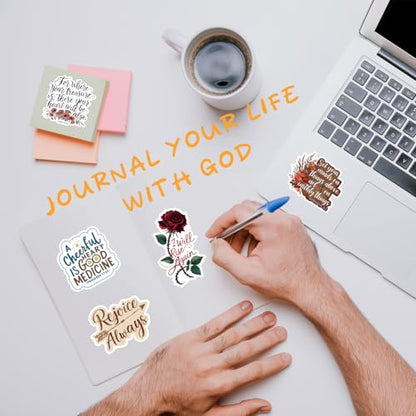 50Pcs Bible Verse Stickers for Water Bottles, Christian Sticker, Waterproof, Fade-Resistant, Faith Stickers for Women, Journaling, Kids,Men - style: Christian50