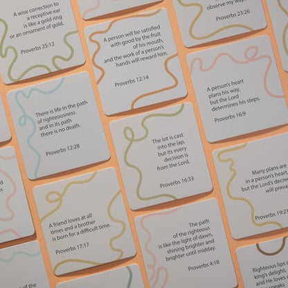DIVERSEBEE Bible Verse Cards, 60 Unique Prayer Cards (Proverbs Theme) - color: Proverbs