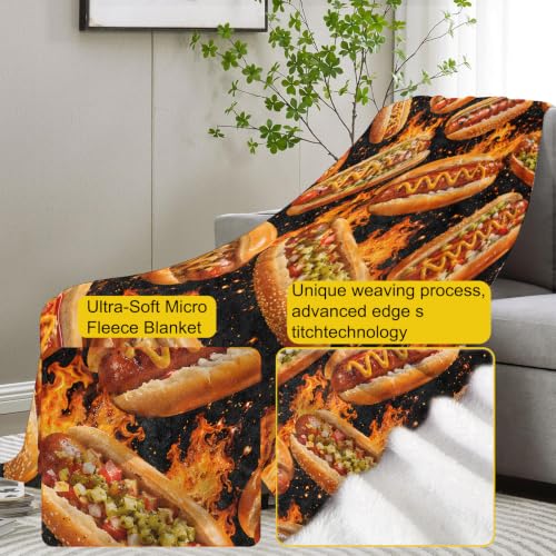 Hot Dog Blanket Gifts for Women Kids - color: Hot Dog, size: 60"x80"