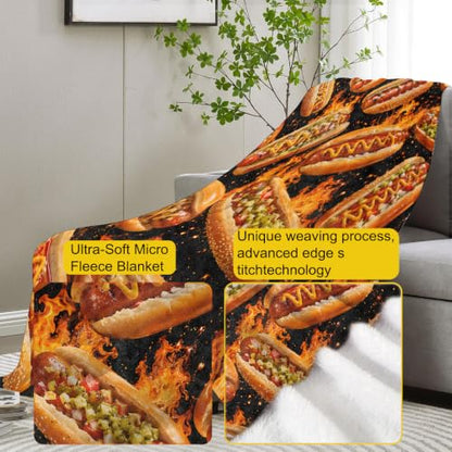 Hot Dog Blanket Gifts for Women Kids - color: Hot Dog, size: 60"x80"