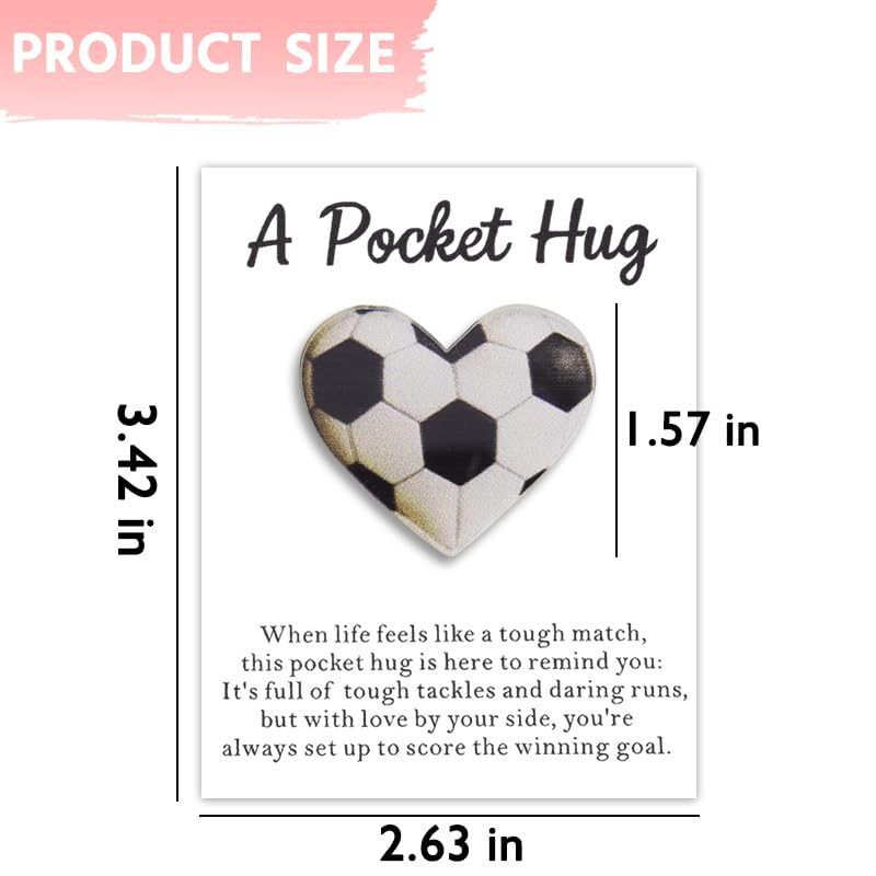 Inspirational Soccer Heart Pocket Hug Token for Soccer Player Hugs Token - color: Soccer