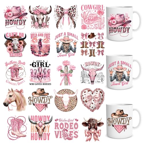 20 Sheets Western Cowgirl UV DTF Cup Wrap Transfer Stickers - style: Western Cowgirl