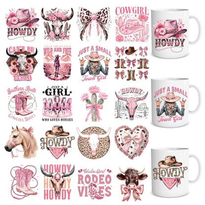 20 Sheets Western Cowgirl UV DTF Cup Wrap Transfer Stickers - style: Western Cowgirl