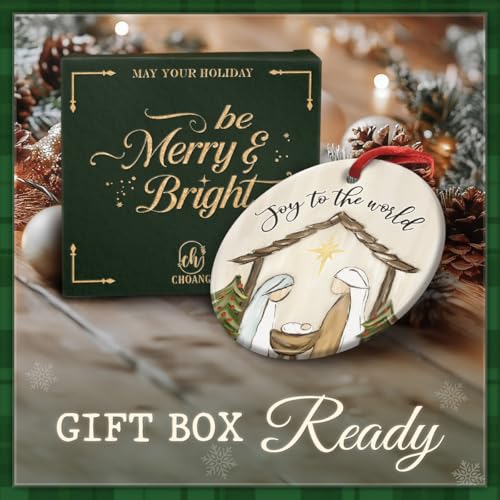 Christmas Nativity Scene Ornament, Joy to The World Xmas Decorations