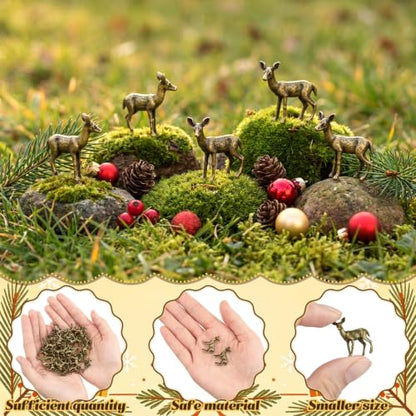 Civaner 50 Pcs Mini Deer Figurines, Retro Christmas Decoration - style: Deer