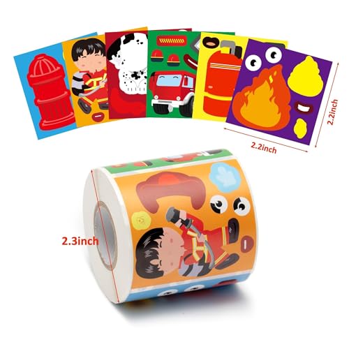 Haooryx Firefighter DIY Sticker Roll, 300Pcs Make Your Own Firefighter Dog - style: Firefighter 1Roll