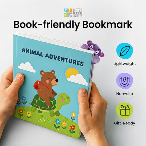 Thinking Gifts Magnetic Bookmark for Reading - Hippo - color: Hippo