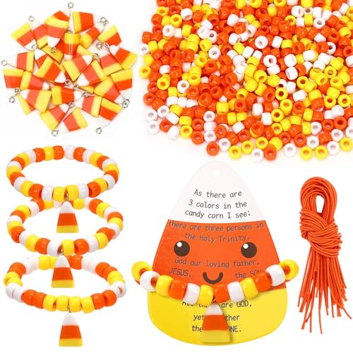 UPINS 30Sets Halloween Candy Corn Beads Craft for Church Sunday School