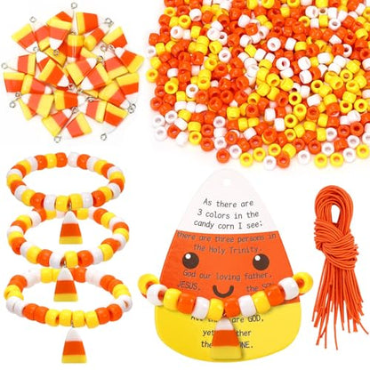 UPINS 30Sets Halloween Candy Corn Beads Craft for Church Sunday School