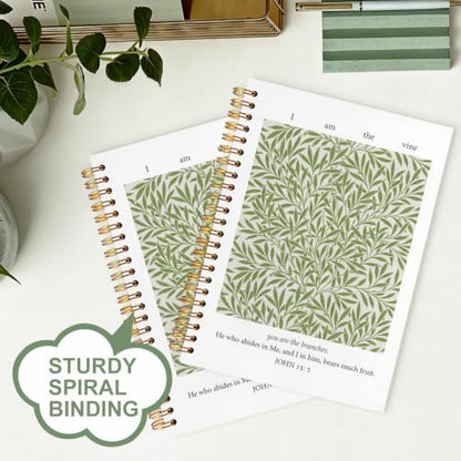 Sage Green Christian Spiral Notebook, Religious Journal Gifts for Women, Inspired Botanical Bible Scripture Hardcover Journal Notebook for Church Office,5.5x8.3 Inch - color: white-Sage Green Christian