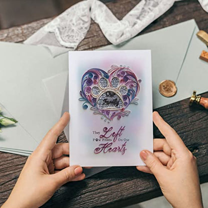 Pet Memory Card, Pet Loss Sympathy Memorial Card, Animal Loss Sympathy Card, Thinking Of You Card, Condolence Quilling Card for Him, Her, Friend and Love (Pet Loss Paw Prints) - color: Pet Loss Paw Prints