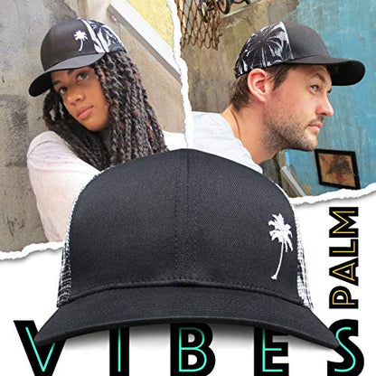Grace Folly Trucker Hat for Men or Women- Many Cool Designs - color: Palm Tree- Mesh Print