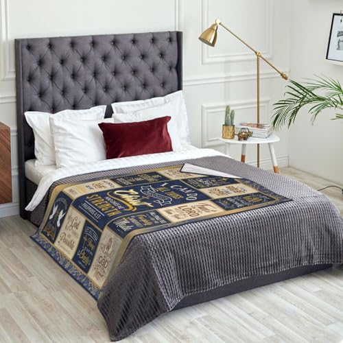 Christian Bible Verse Gift Blanket 60"x50" Spiritual Gift for Men - color: Blue-christian