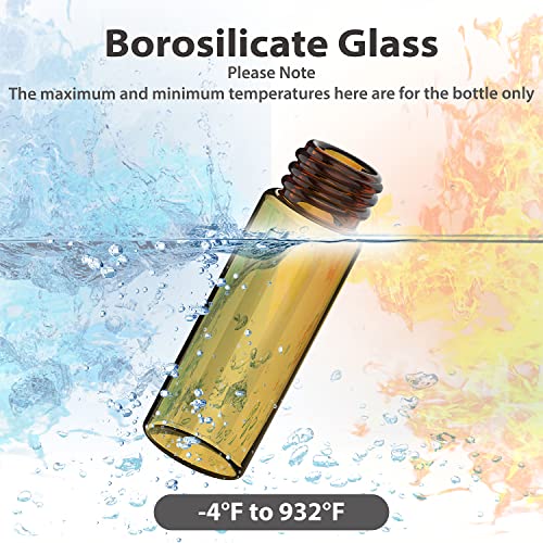 FOUR E'S SCIENTIFIC 1 Dram Amber Glass Vials, 4ml Sample Vials 100 Pack - size: 4ml Amber