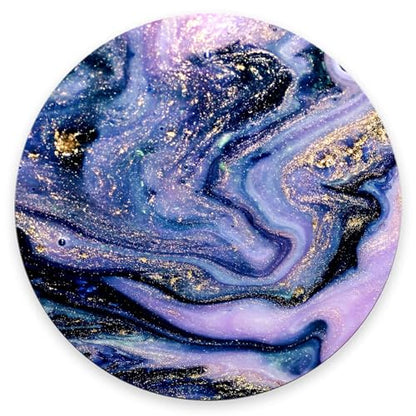 Mouse Pad, Purple Marble Pattern Mouse Pad, Washable Round Cloth Mousepad for Office Laptop, Non-Slip Rubber Base for Wireless Mouse for Computer Desk 7.9×7.9×0.12 inches - color: Purple Marble Pattern