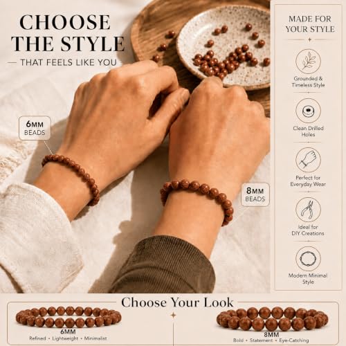 Cherry Tree Collection100PCS 6mm Goldstone Round Bead Craft Kit - color: goldstone, size: 6mm