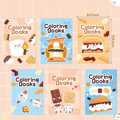 Bulk Marshmallow Coloring Books, 24Pcs Mini Drawing Booklet for Kids - style: Marshmallow