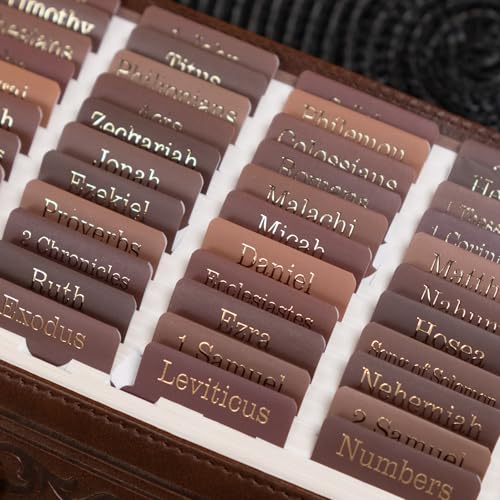 UPAFEXXI-Laminated Bible Tabs for Women and Men(Brown) - color: Brown