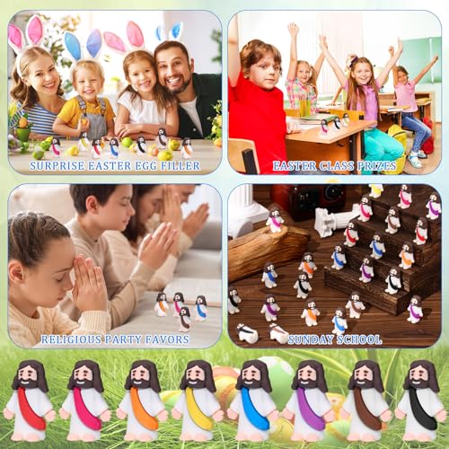 Barydat 100 Pcs Little Jesus Figures, Halloween Prank Props, Vibrant Colors - color: Vibrant Colors