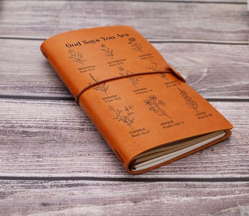 ZVMIS God Says You Are-Christian Bible Verse Floral Bible Verse Gift-Inspirational Christmas Birthday Journal Gift-Affirmations Refillable Travel Photo Diary Journal - style: 36-god says you