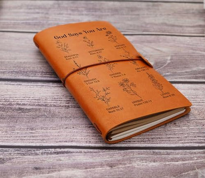 ZVMIS God Says You Are-Christian Bible Verse Floral Bible Verse Gift-Inspirational Christmas Birthday Journal Gift-Affirmations Refillable Travel Photo Diary Journal - style: 36-god says you