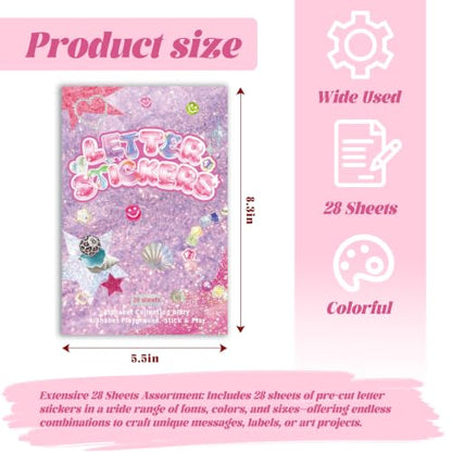 Magazine Letter Sticker Book,1960+ Alphabet Stickers for Scrapbooking - color: Sequined Letters