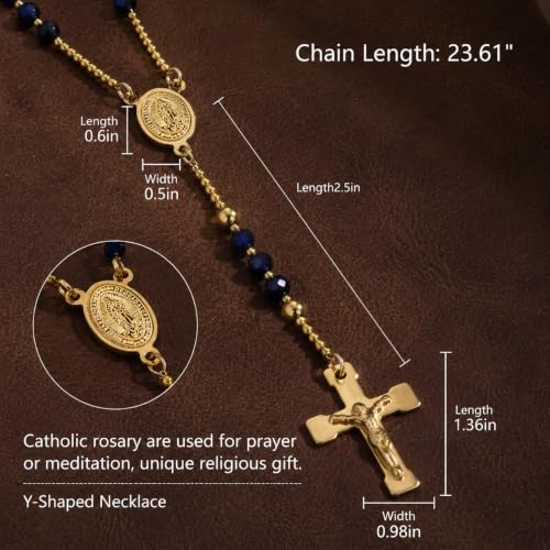 Catholic Rosary,Our Lady Of Guadalupe Centerpiece and Crucifix - color: Gold Tone