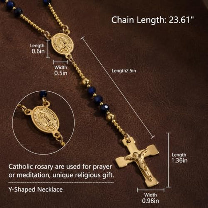 Catholic Rosary,Our Lady Of Guadalupe Centerpiece and Crucifix - color: Gold Tone