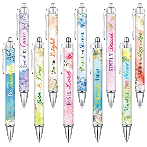 Tinlade 10 Pcs Christian Bible Verse Ballpoint Ink Pens,Fresh Flower - style: Fresh Flower