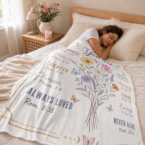 Christian Inspirational Blanket, 50×60in Soft Faith Flannel Blanket - color: Christian Blanket-02