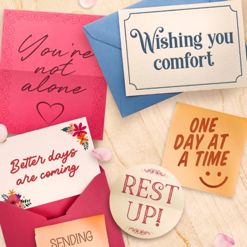 Prime Greetings Get Well Soon Card, Made in America, Thick Card Stock with Premium Envelope Packaged in a Reusable Presentation Mailer, Eco-Friendly, 5in x 7.75in