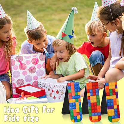 48 Pcs Magnetic Bookmark, Building Block Magnetic Bookmark Magnetic Page Markers Clips for Kids Students Teachers Reading Book Lovers Supplies Party Favors (3 Styles) - style: Building Block