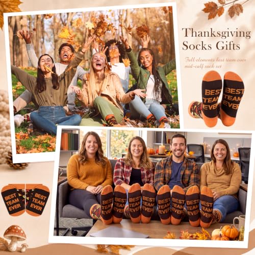 Glitopper 12 Pairs Best Team Ever Gift Socks Bulk - color: Autumn Gold, style: Team