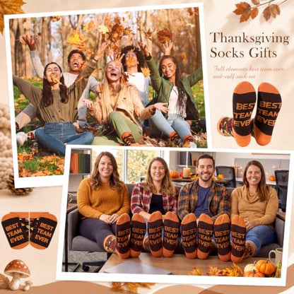 Glitopper 12 Pairs Best Team Ever Gift Socks Bulk - color: Autumn Gold, style: Team
