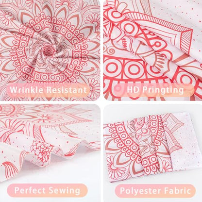 Apdidl Pink Boho Wall Tapestry for Bedroom,Mandala Bohemian Tapestries Girl - color: Boho Pink Tapestry, size: 90"L x 71"W