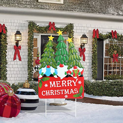 Afirst Christmas Gnomes Yard Sign Stakes Light Up Garden Decorations - color: Gnomes