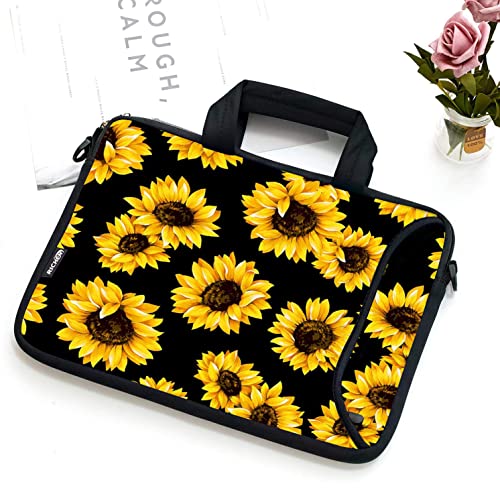 RICHEN 10 inch Messenger Bag Carrying Case with Handle Accessory Pocket Fits 7 to 10-Inch Laptops/Notebook/Kids Tablet (7-10.2 inch, Sunflowers) - color: Sunflowers, size: 7-10.2 inch