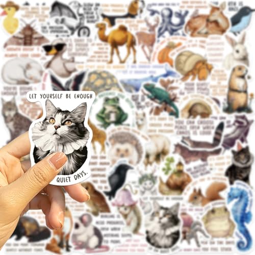 50PCS Animal Emotional Support Stickers, Motivational Stickers - style: Old World