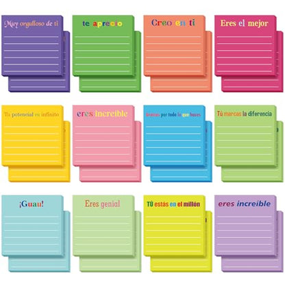 Yinder 24 Pcs Inspirational Sticky Notes Gifts, Appreciation, Spanish - color: Spanish, size: Appreciation