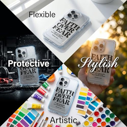 Bible Phone Case Faith Over Fear Christian Bible Verse Psalms 118:6- TPU Frame Full-Body Protective Cover for iPhone 17/16/15/14/13 Pro Max, Pro, Plus - IP 13 PRO Clear - color: Clear, size: iPhone 13 Pro