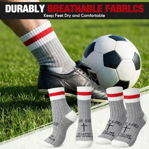 Glitopper 10 Pairs Christian Cross Socks for Men Women Church Gifts Bulk