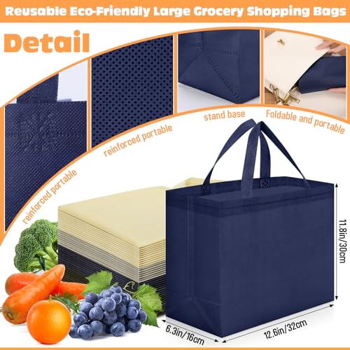 Windyun Reusable Grocery Bags Non Woven with Handles - color: Multicolor