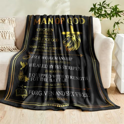 Christian Gifts for Men Blanket 60"x50",Birthday Gifts for Men - color: Man of God