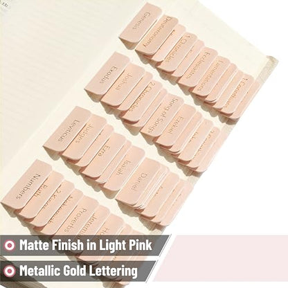 Mr. Pen- Laminated Bible Tabs, 75 pcs, Easy-to-Read & Apply - color: Metallic Gold Lettering
