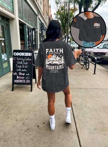 ASTANFY Oversized Tshirts for Women: Deserve Day Shirt Funny Skeleton Shirts Casual Oversized Graphic Tees Tops - color: Grey-faith, size: X-Large