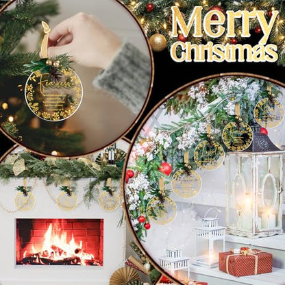 Kasyat 48 Sets Christian Christmas Ornaments Religious Bible Words Decor