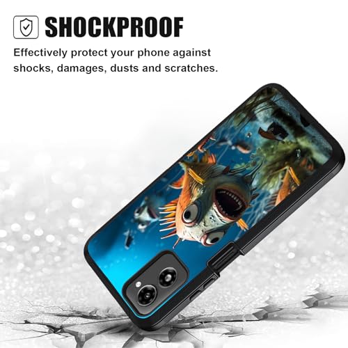 Designed for Moto G Power 5G 2024 Case, Military Grade Heavy Duty 3-Layer Shockproof Full-Body Protective Cover for Motorola Moto G Power 5G 2024, Funny Piranha - color: Funny Piranha